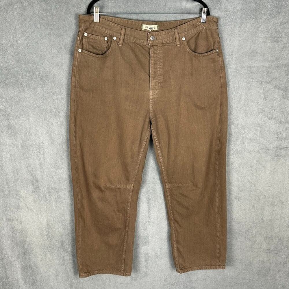Madewell Darted Barrel Leg Jeans Womens 32 Brown High Rise Pockets Button Fly